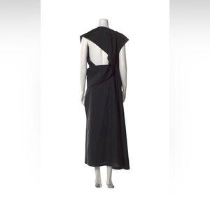 Yohji Yamamoto Sz S Vintage Sculptural Black Maxi Dress Open Back s/s 1993